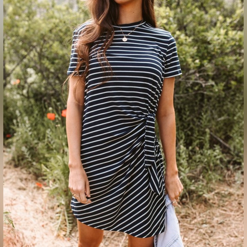 Bohme Maci Navy And White Striped Dress Size S